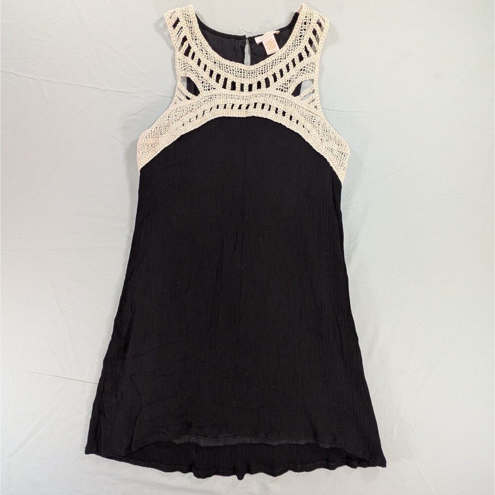 Klozlyne Women's Halter Tank Top Ivory Lace Overlay Fairy Whimsical Size Large